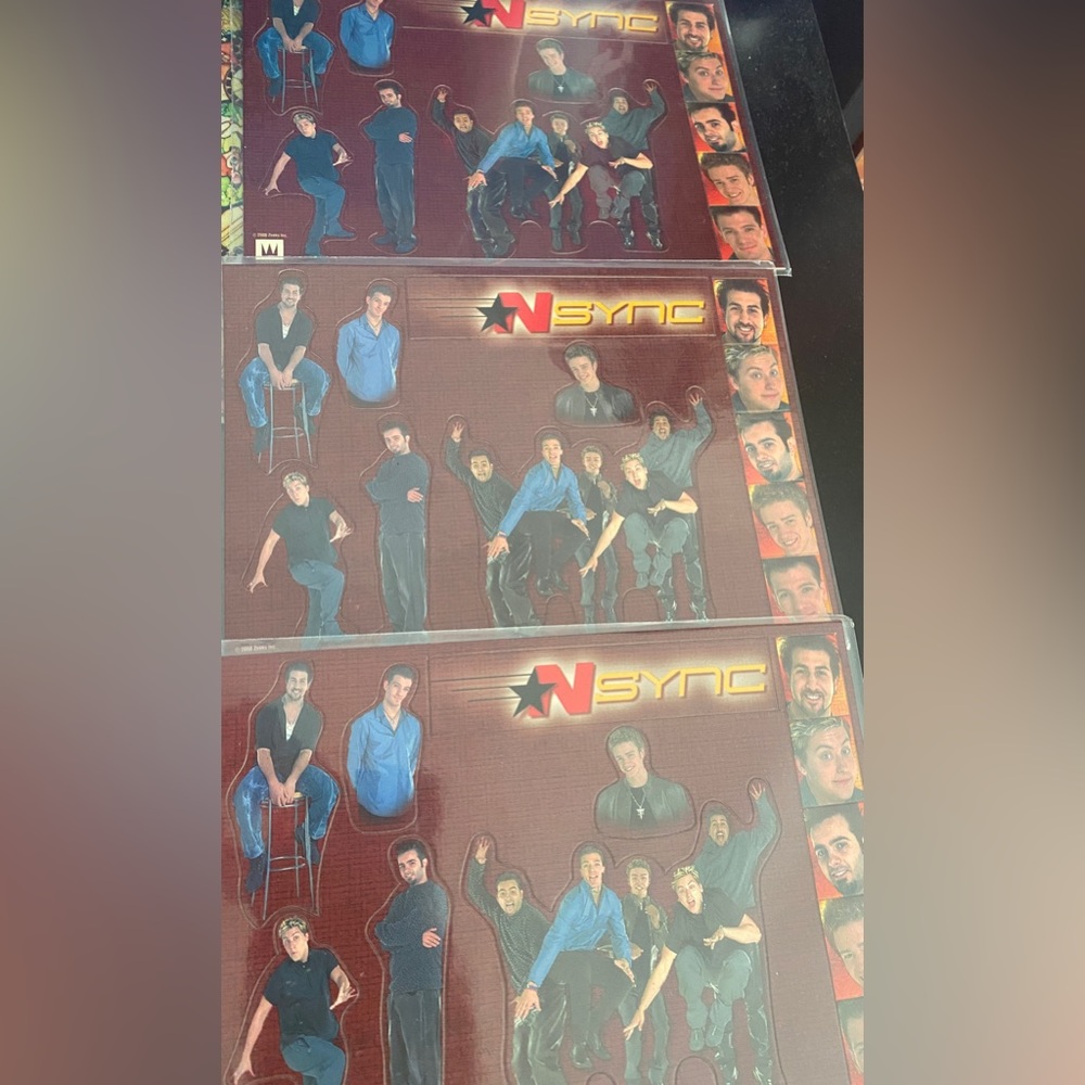 Set of 3 *NSYNC  magnet sheets